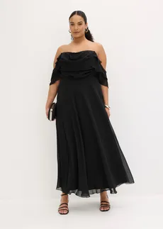 Avondjurk van fijn chiffon, Kleur: zwart