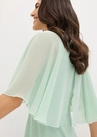 Rochie midi din șifon cu aplicație cu ștrasuri • mentă-cristal • magazin bonprix