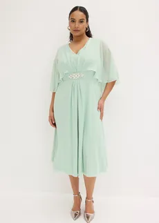 Chiffon jurk met strass, Kleur: kristalmint