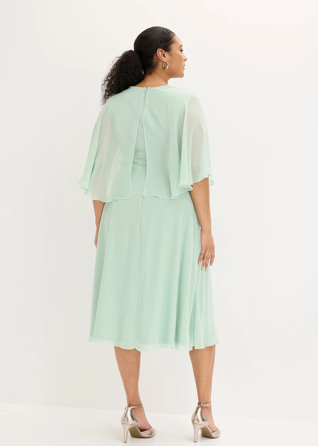 Chiffon jurk met strass, Kleur: kristalmint