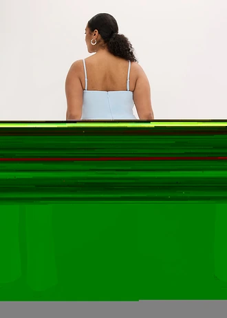 Jumpsuit van gestructureerde crêpe met parelborduursel, Kleur: poederblauw