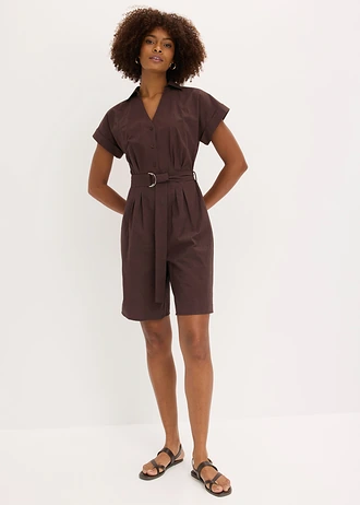 Combishort avec ceinture à nouer • marron foncé • Boutique bonprix