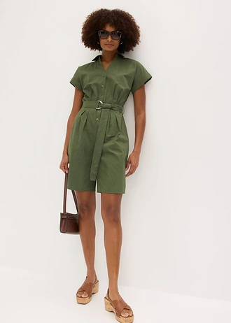 Combishort avec ceinture à nouer • olive foncé • Boutique bonprix