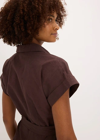 Combishort avec ceinture à nouer • marron foncé • Boutique bonprix