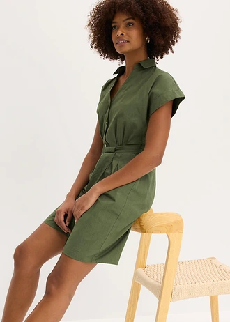 Combishort avec ceinture à nouer • olive foncé • Boutique bonprix