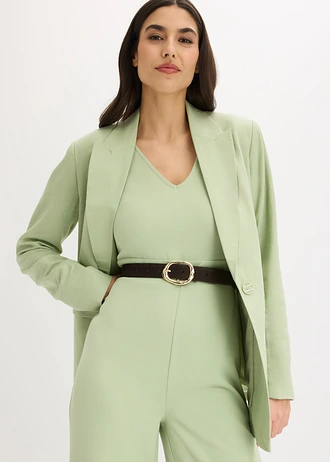 Pasek ze skóry welurowej z błyszczącą sprzączką • ciemnobrązowy • sklep bonprix