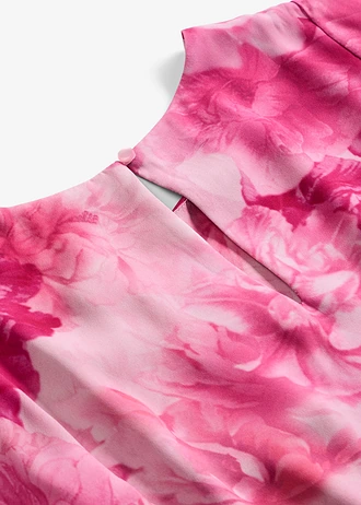 Puntig toelopende blouse in layerlook • roze gebloemd • bonprix online shop