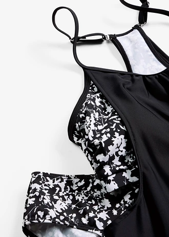 Tankini avec dos original (2 pces) • noir floral • Boutique bonprix