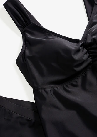 Tankini long à base en zigzag (ens. 2 pces) • noir • Boutique bonprix