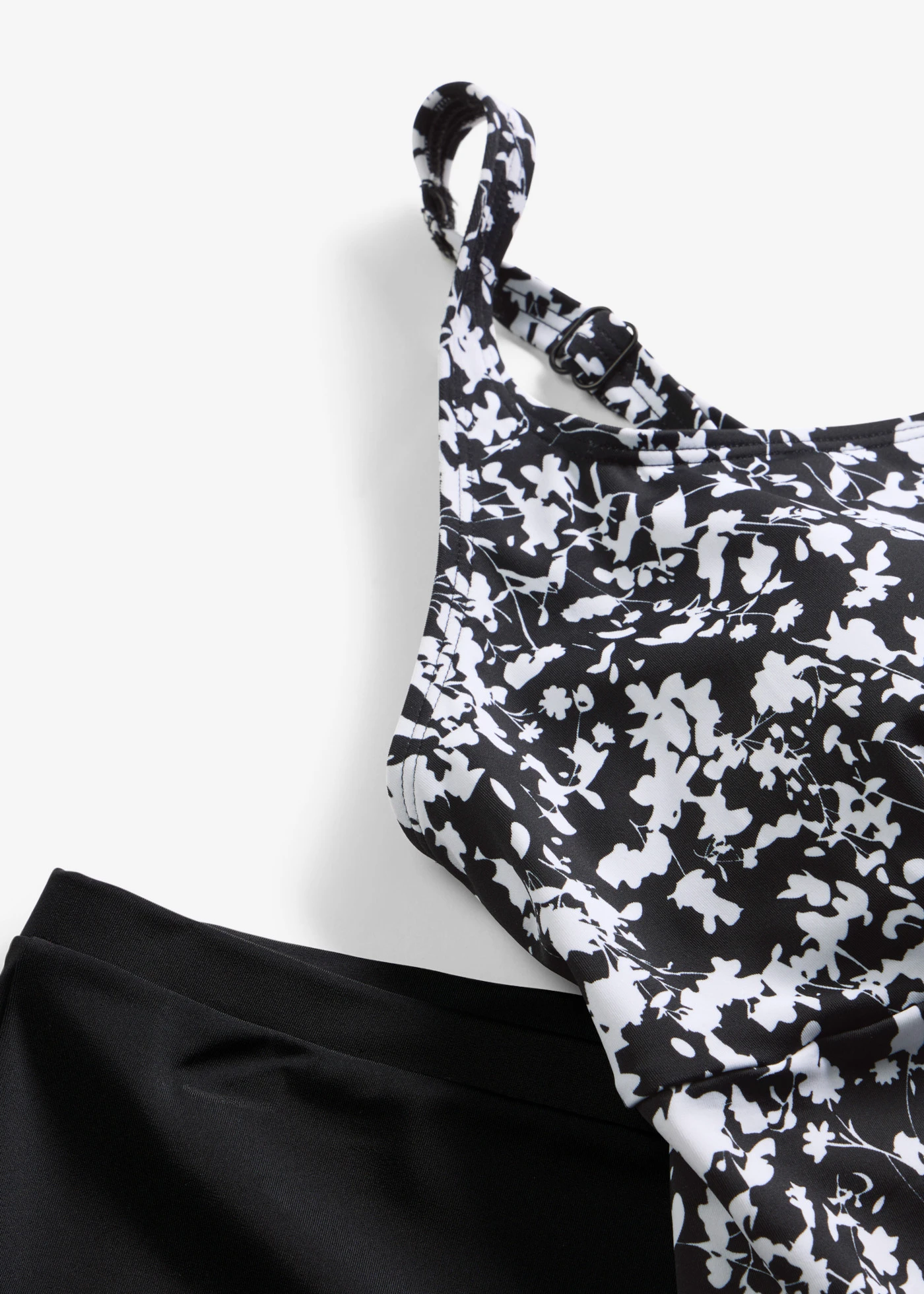 Tankini (2-részes szett) • fekete/fehér virágmintás • bonprix áruház