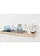 Decoratieve dienbladset met vazen en kaarsenhouder (5-dlg. set), Kleur: blauw/wit