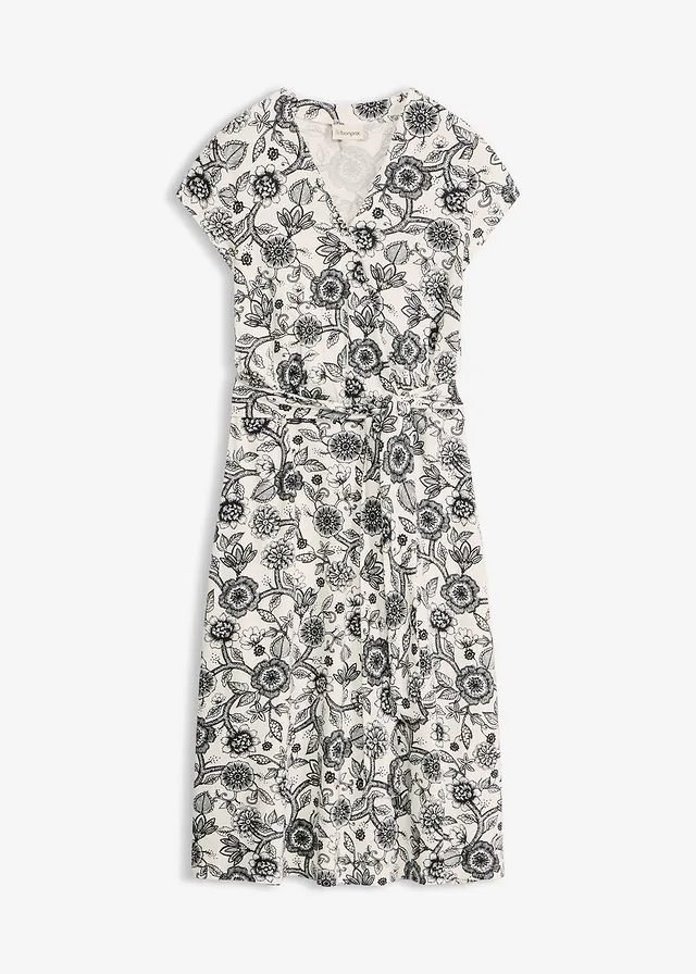 Robe en jersey viscose • écru floral • Boutique bonprix