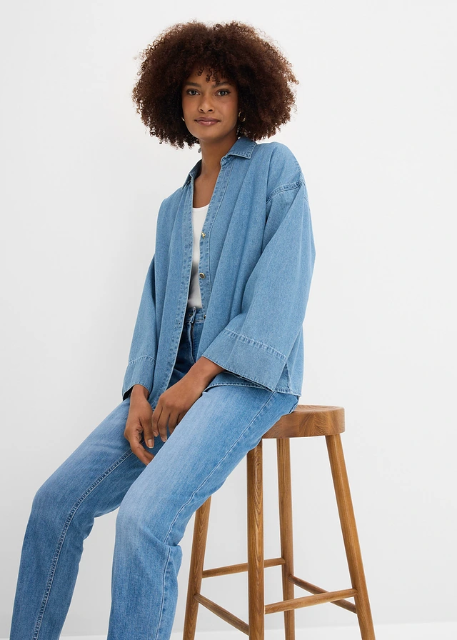 Chemisier en jean 100% coton • bleu clair denim • product-page.page-title-suffix