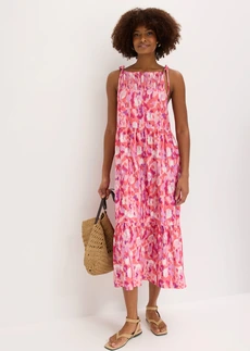 Rochie cu bretele • roz pal-pink cu imprimeu • magazin bonprix