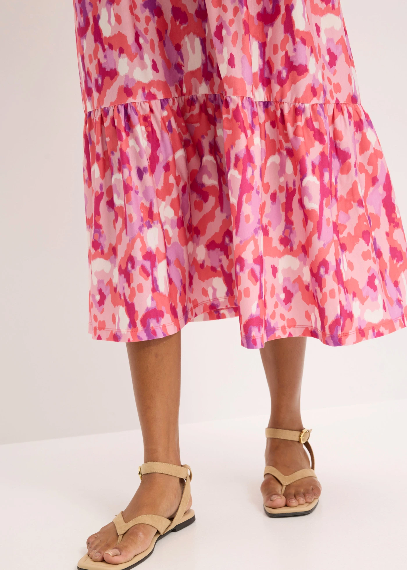 Jurk met spaghettibandjes • roze-pink gedessineerd • bonprix online shop