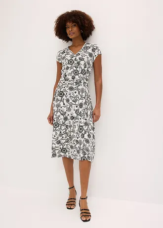Robe en jersey viscose • écru floral • Boutique bonprix
