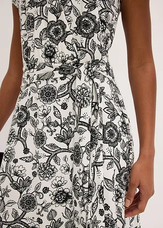 Jersey jurk van viscosemix • wolwit gebloemd • bonprix online shop