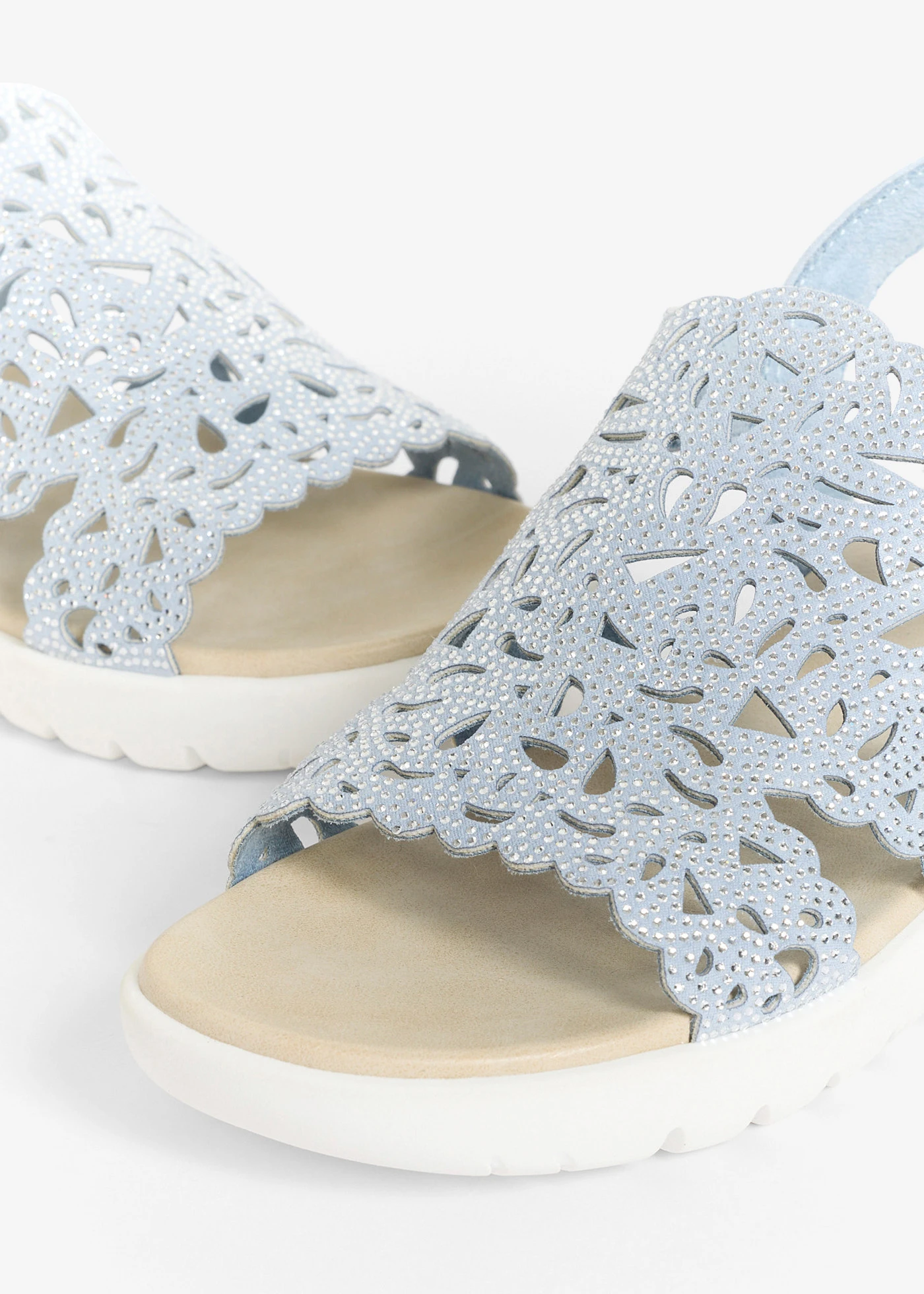 Sandale cu platformă Marco Tozzi cu sclipici • bleu • magazin bonprix