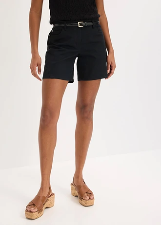 Pantaloni scurți cu broderie spartă, culoare: negru