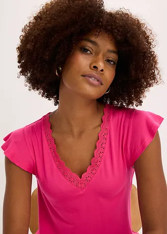 T-shirt en viscose extensible • fuchsia • Boutique bonprix