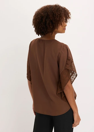 Tuniková halenka s aplikacemi • hnědá • bonprix obchod