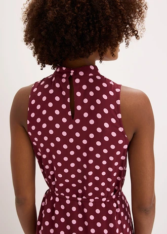 Maxi jurk in een soepele viscose-mix • esdoornrood-roze gestipt • bonprix online shop