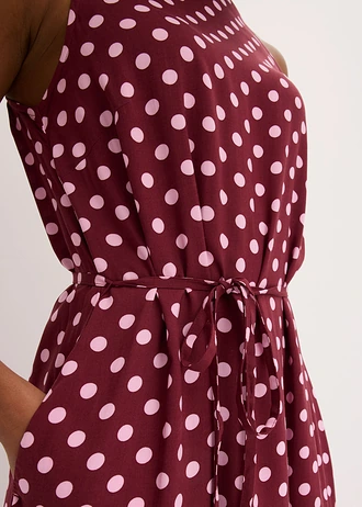 Maxi jurk in een soepele viscose-mix • esdoornrood-roze gestipt • bonprix online shop