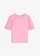 T-shirt doux en viscose extensible avec broderie anglaise, Couleur: rose