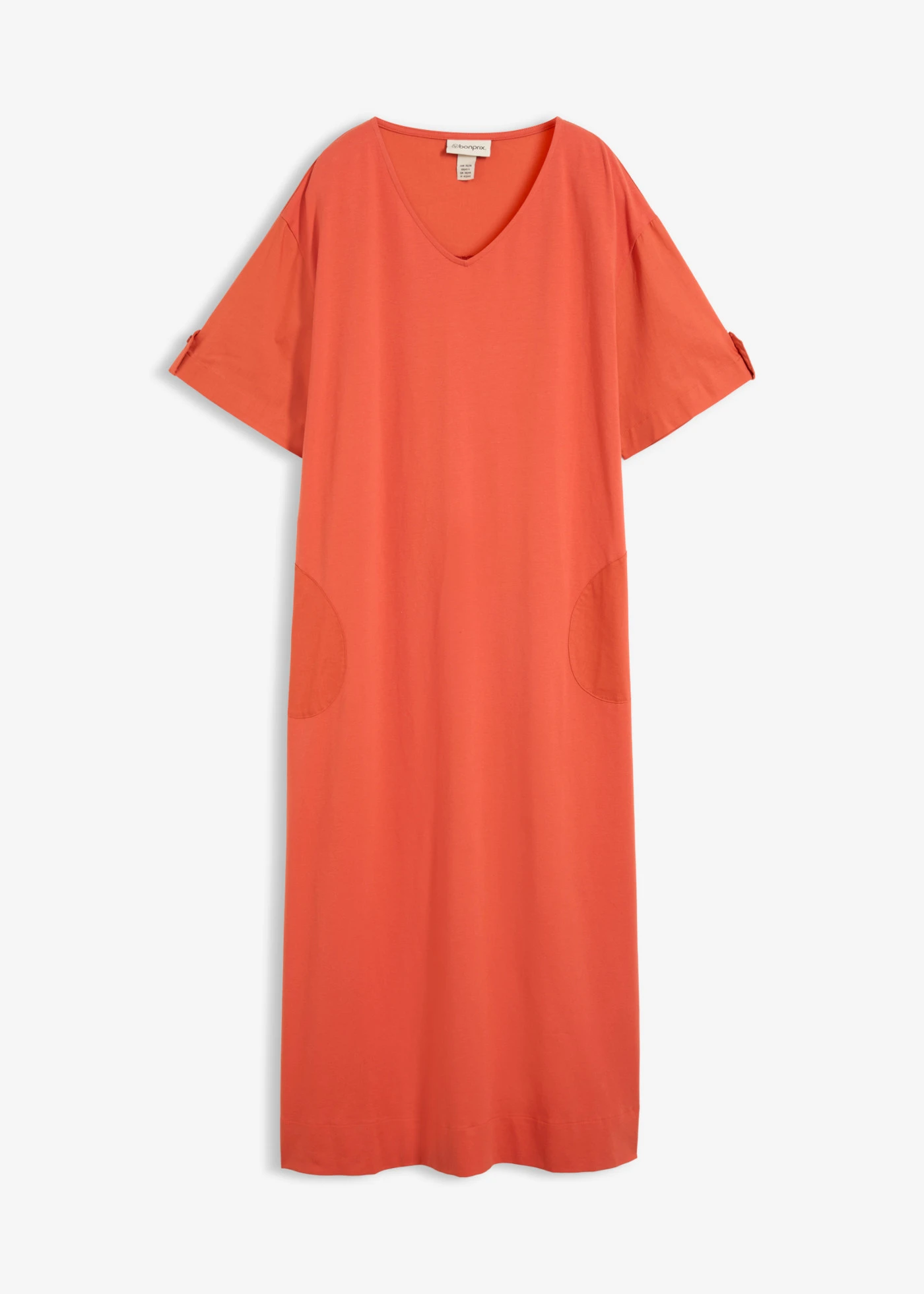 Robe-chemise en coton extensible • rouge cannelle • Boutique bonprix