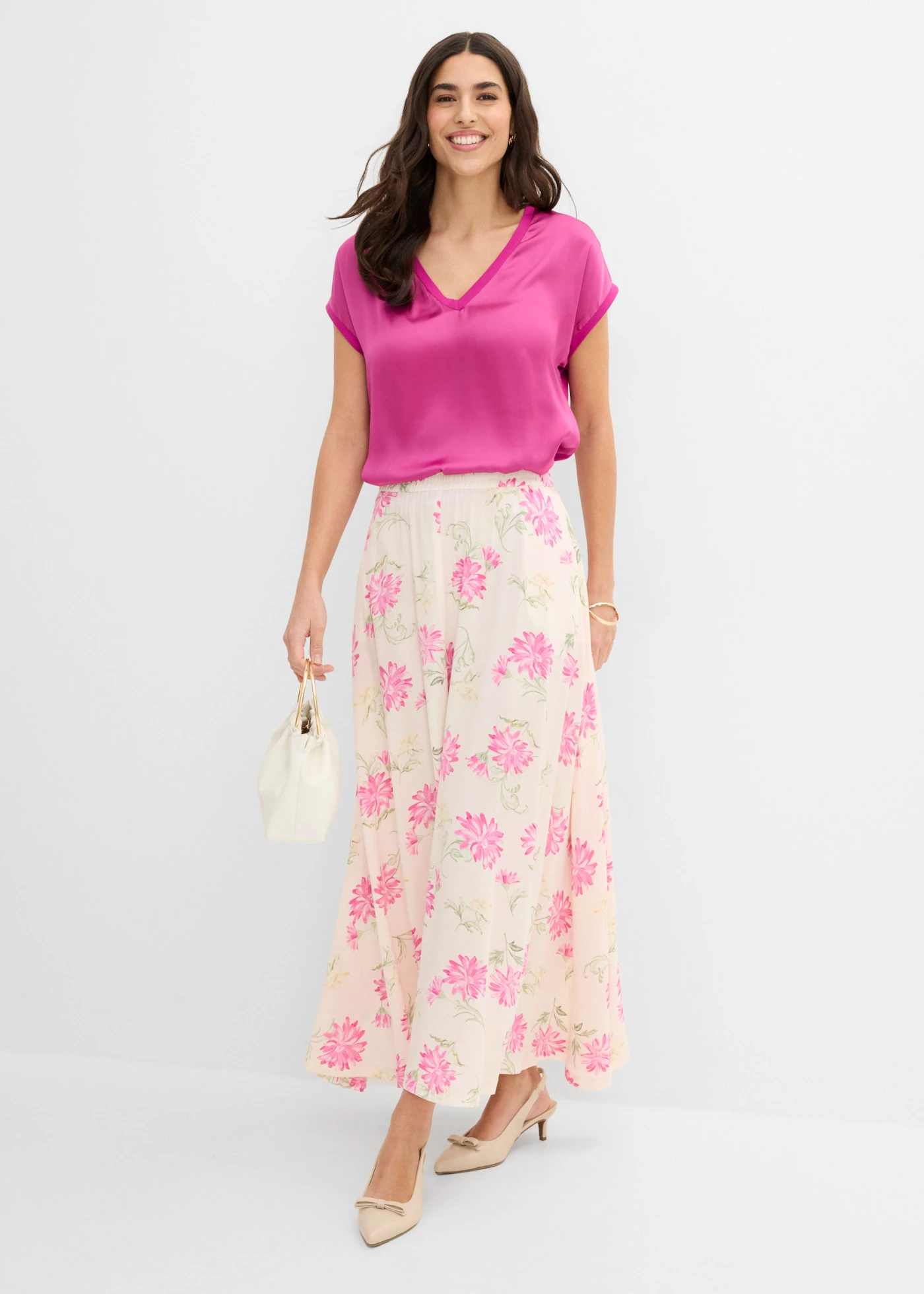 Shirt in een viscosemix • fuchsiapink • bonprix online shop