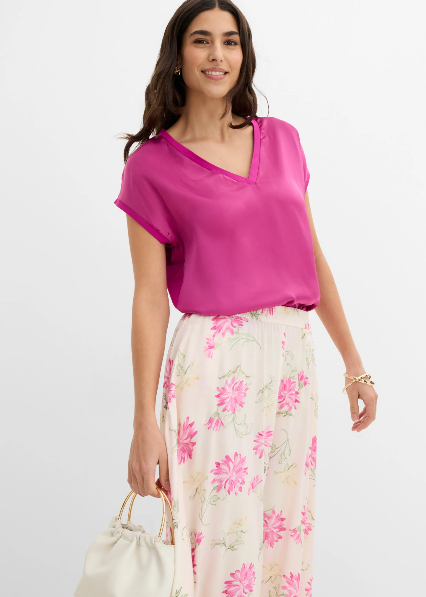 Shirt in een viscosemix • fuchsiapink • bonprix online shop