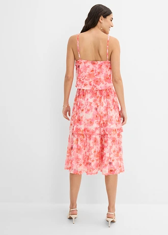 Robe midi en mesh doux • rose clair floral • Boutique bonprix