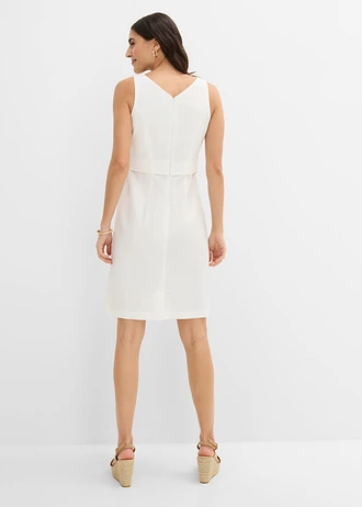 Sukienka ołówkowa z górą  w stylu kamizelki, z mieszanki lyocellu, kolor: biel wełny