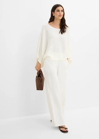 Kimono-trui van lintgaren • wolwit • bonprix online shop