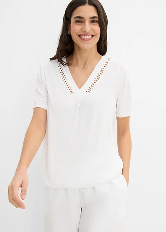 T-shirt en viscose extensible, Couleur: blanc