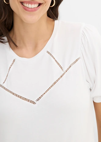 T-shirt en viscose extensible • blanc • Boutique bonprix