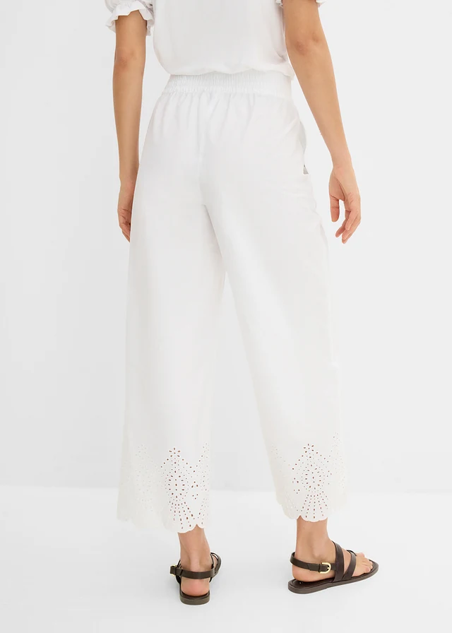 Pantalon large 100% coton • blanc • product-page.page-title-suffix