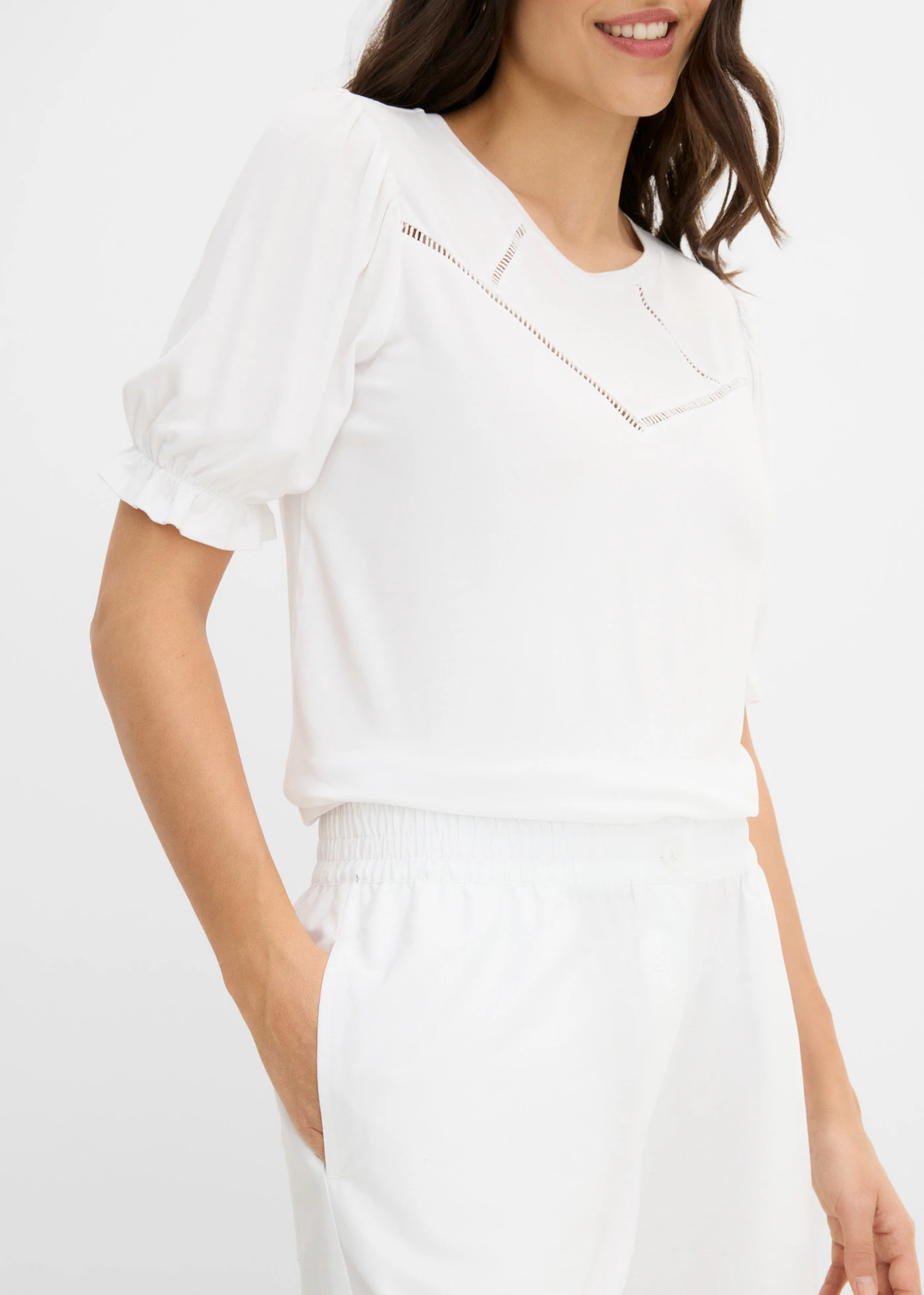 Culotte nohavice z čistej bavlny • biela • obchod bonprix