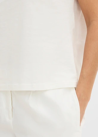 T-shirt 100% coton avec dentelle • écru • Boutique bonprix