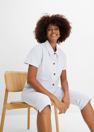 Veste rayée en jean • blanc-bleu denim rayé • Boutique bonprix