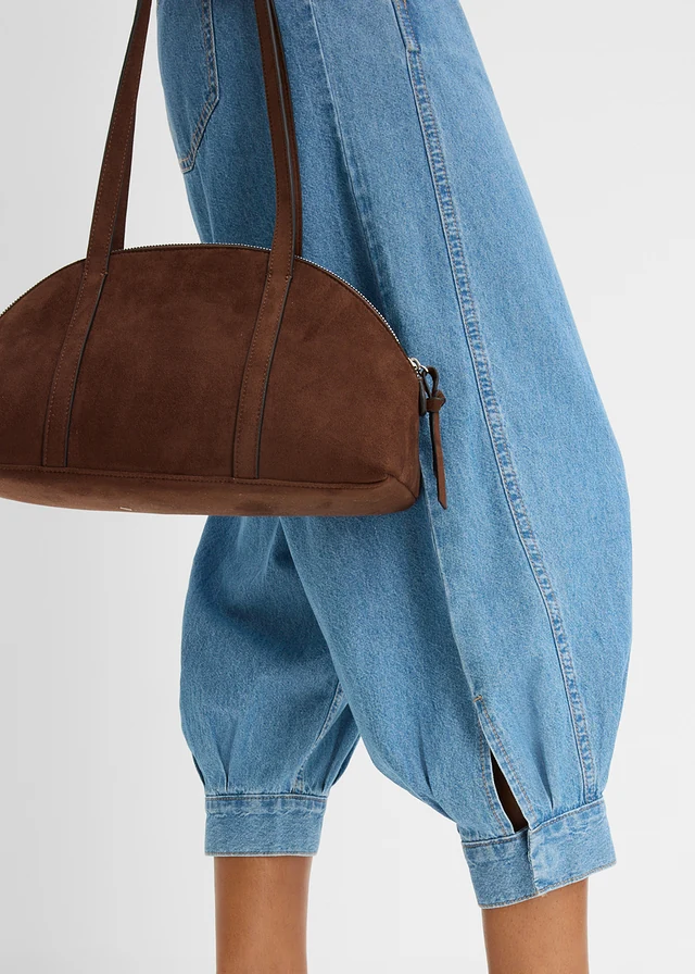 Balonové džíny, Mid Waist, pohodlný pas • světle modrý denim used • bonprix obchod
