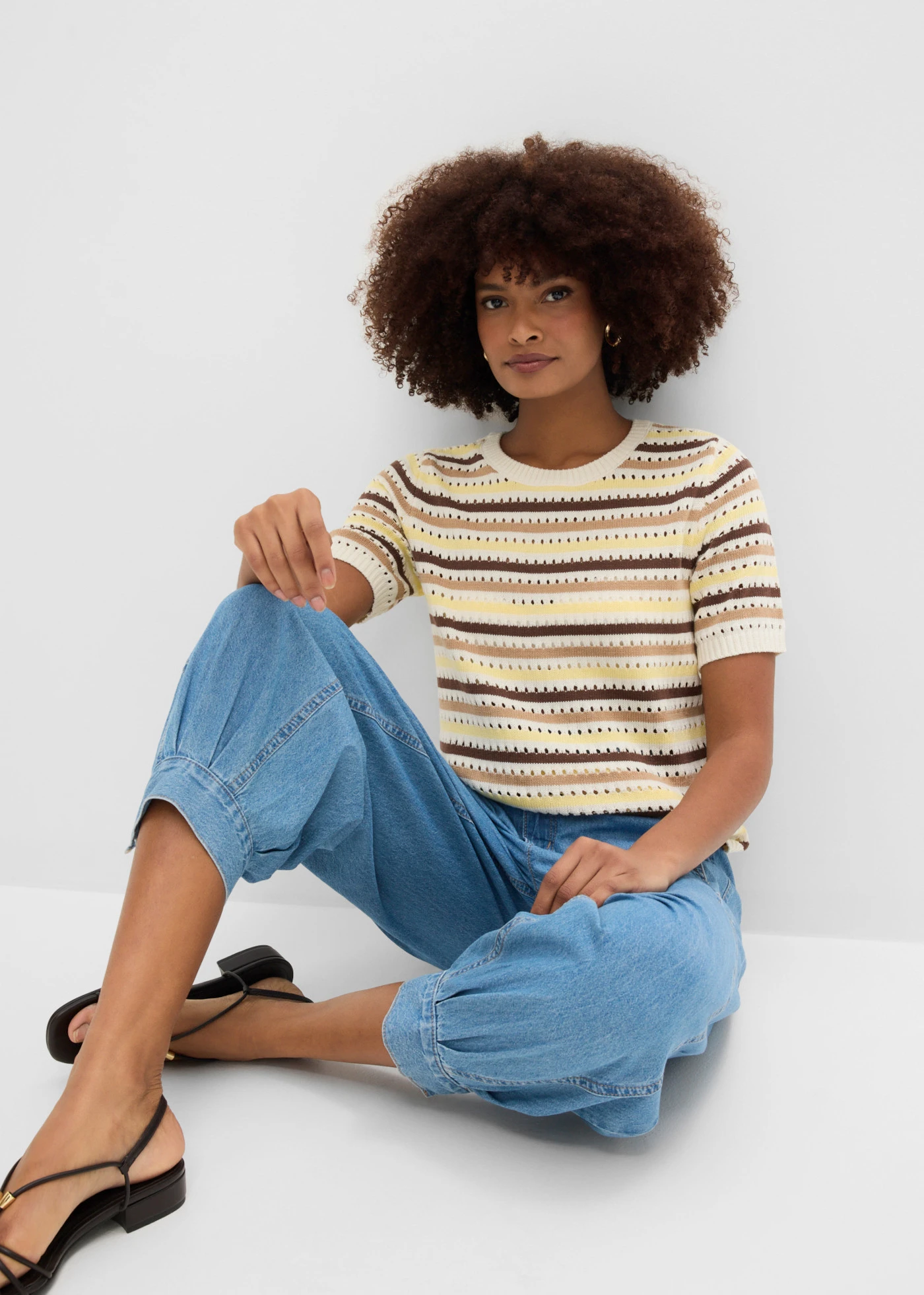 Ballonjeans mid waist, comfortabele tailleband • lichtblauw denim used • bonprix online shop