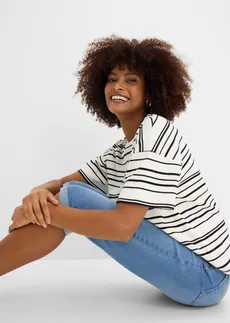 Jean droit taille mi-haute, cropped • bleu clair denim used • Boutique bonprix