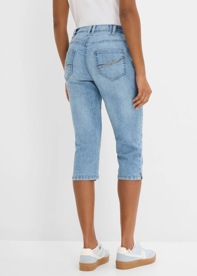 Jean droit, taille mi-haute, extensible • bleu clair denim used • product-page.page-title-suffix
