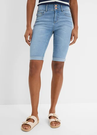 Jeans bermuda, mid waist • lichtblauw denim used • bonprix online shop