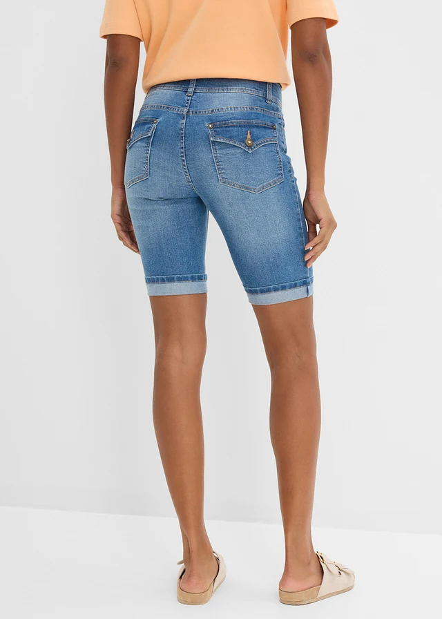 Bermuda en jean, taille mi-haute • bleu clair denim used • product-page.page-title-suffix