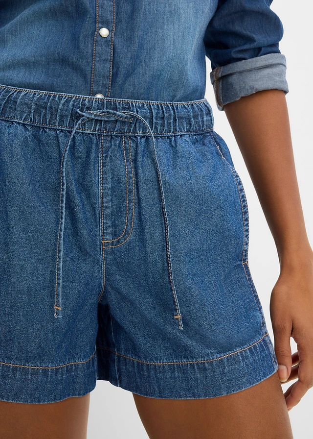 Short en jean, taille mi-haute élastiquée • bleu denim used • product-page.page-title-suffix