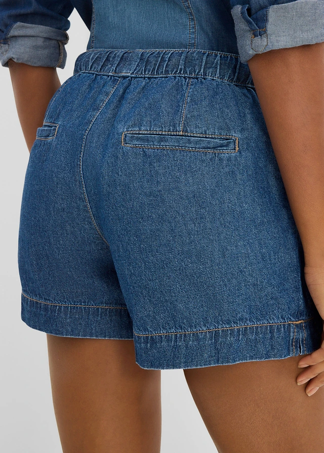 Short en jean, taille mi-haute élastiquée • bleu denim used • product-page.page-title-suffix