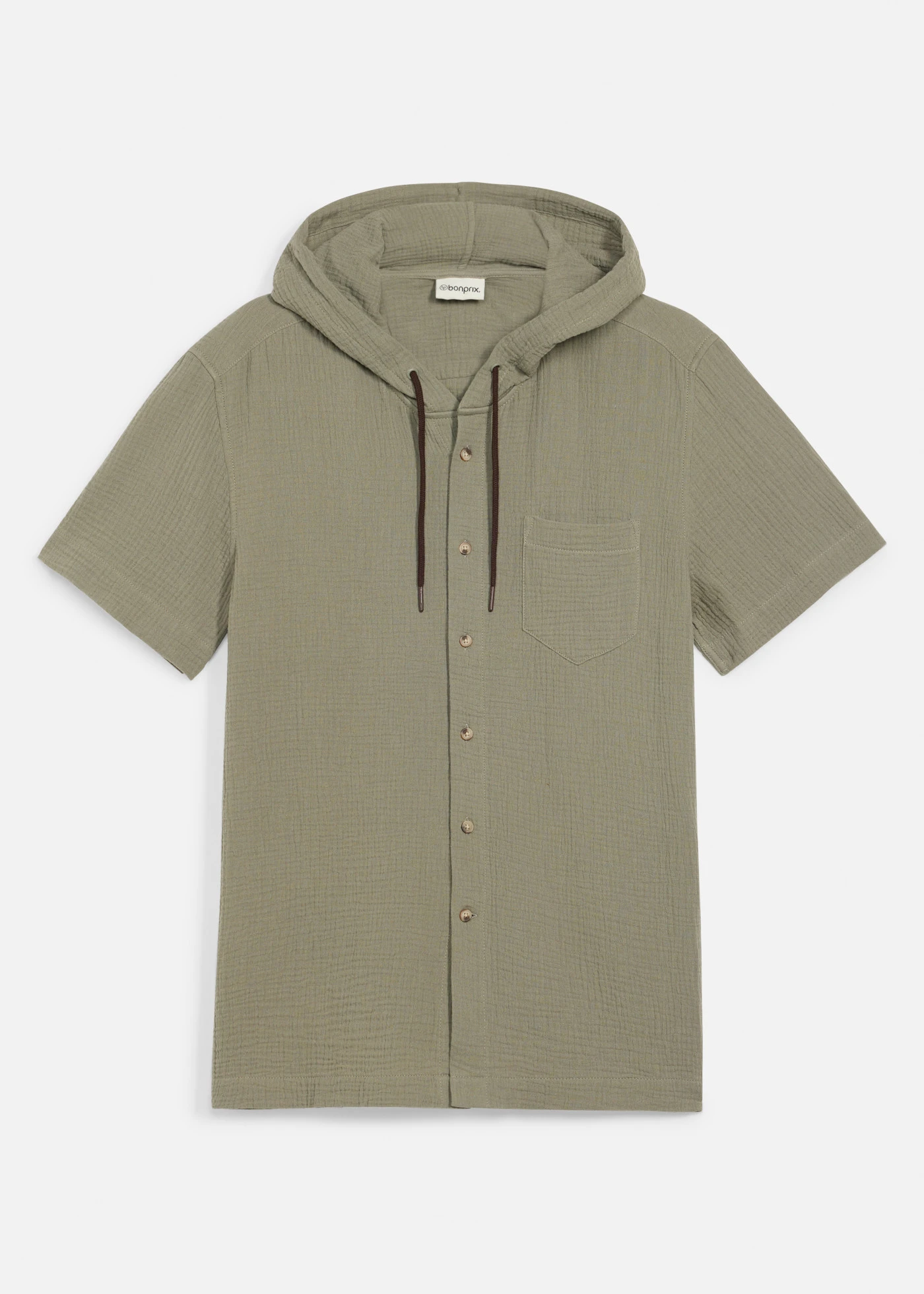 Chemise manches courtes en gaze de coton • olive fumé • Boutique bonprix