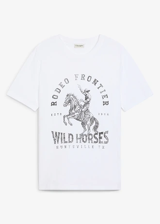 T-shirt z czystej bawełny organicznej • biały • sklep bonprix